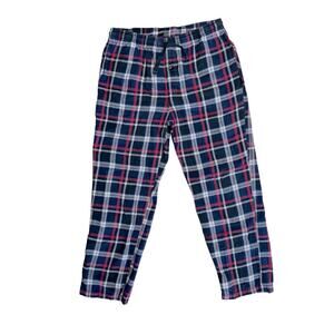 HAWKE & CO. Blue Red Plaid Flannel Elastic Waist Sleep Pants Loungewear Men’s